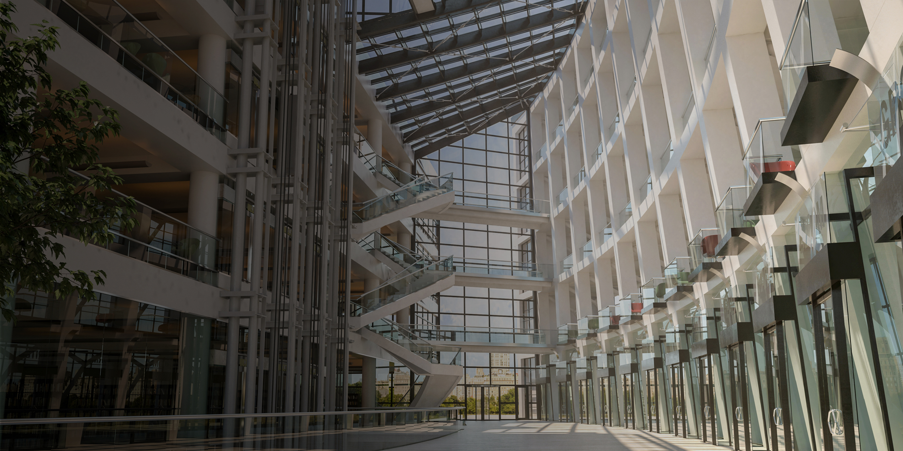 Futuristic building with windows