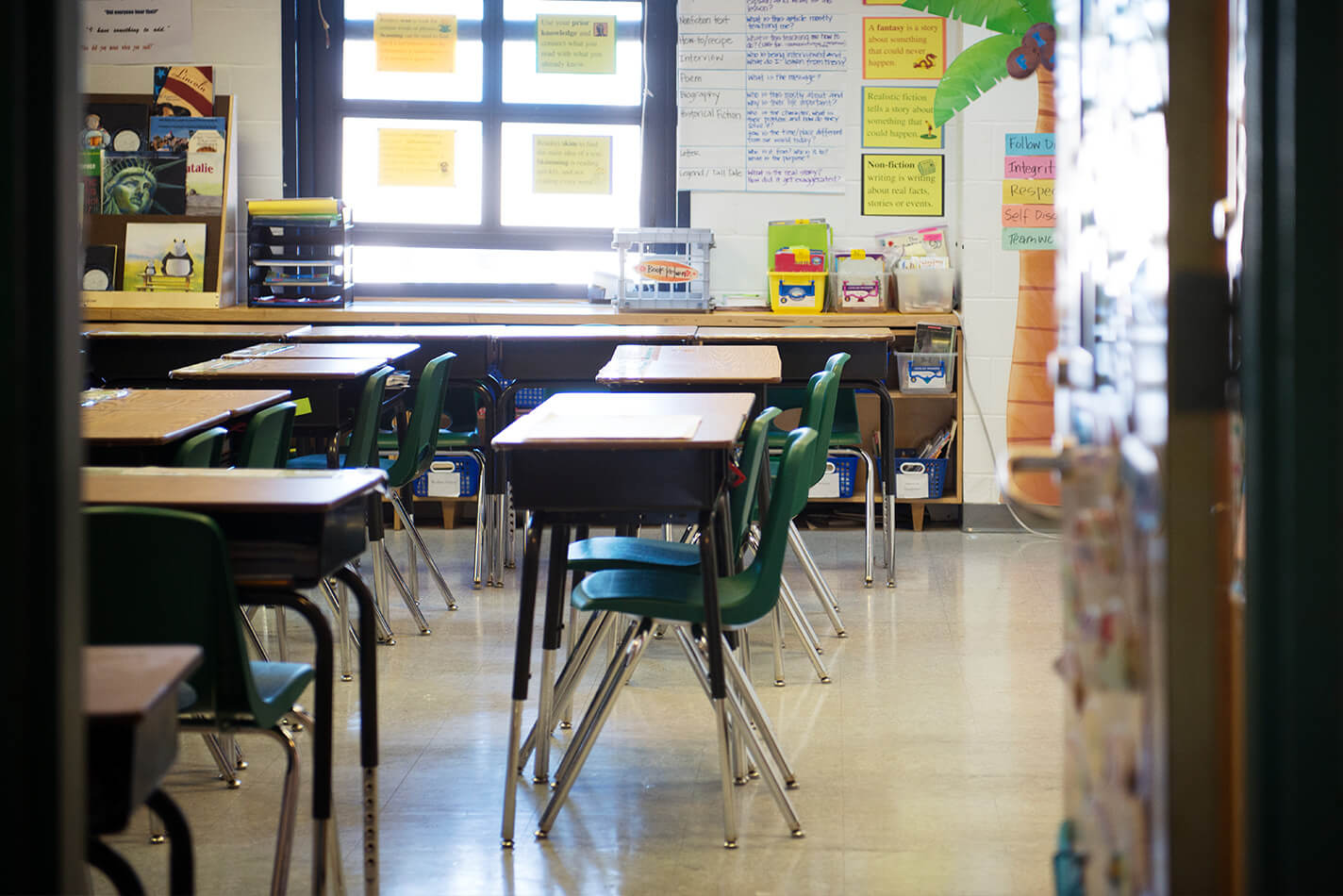 Close up of class room