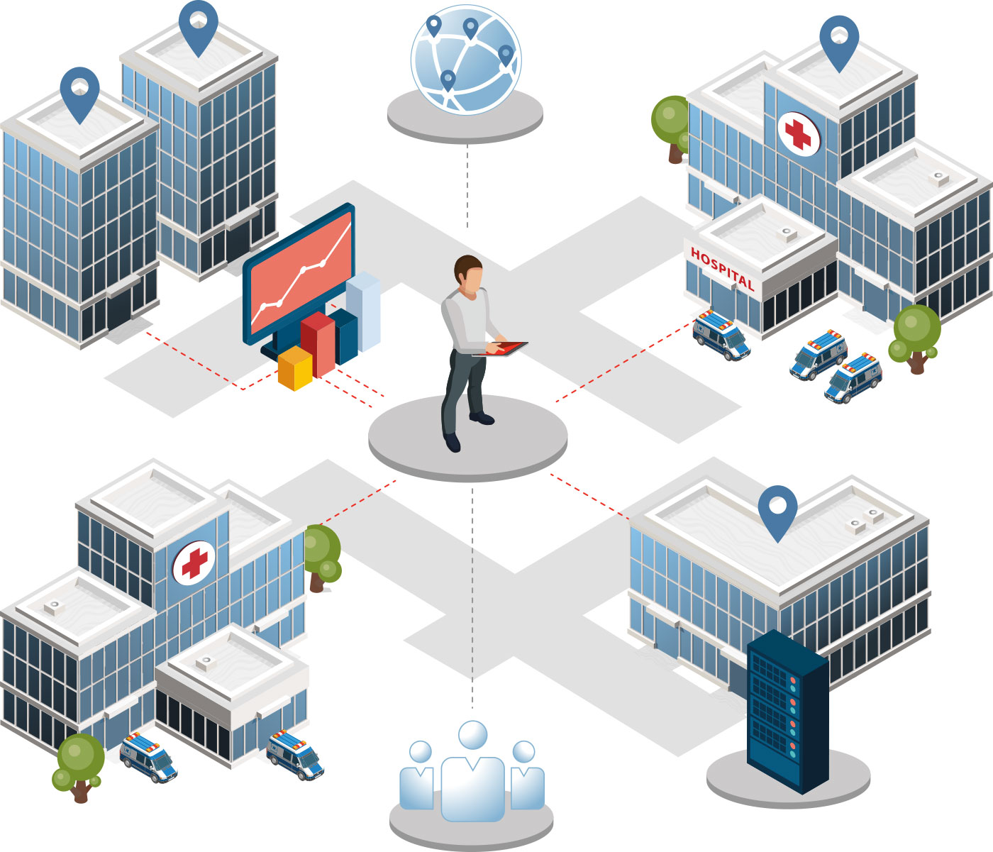 Healthcare campus graphic