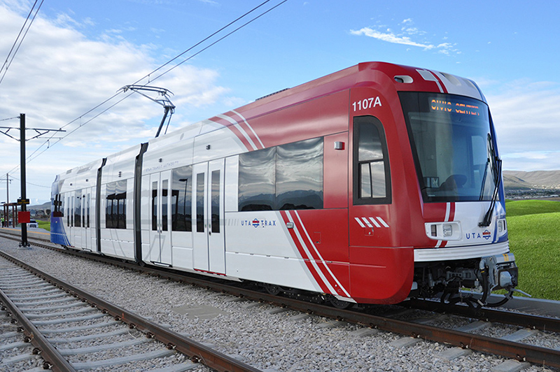 Light train in motion