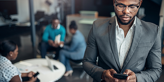 Person checking vector occupant app on phone
