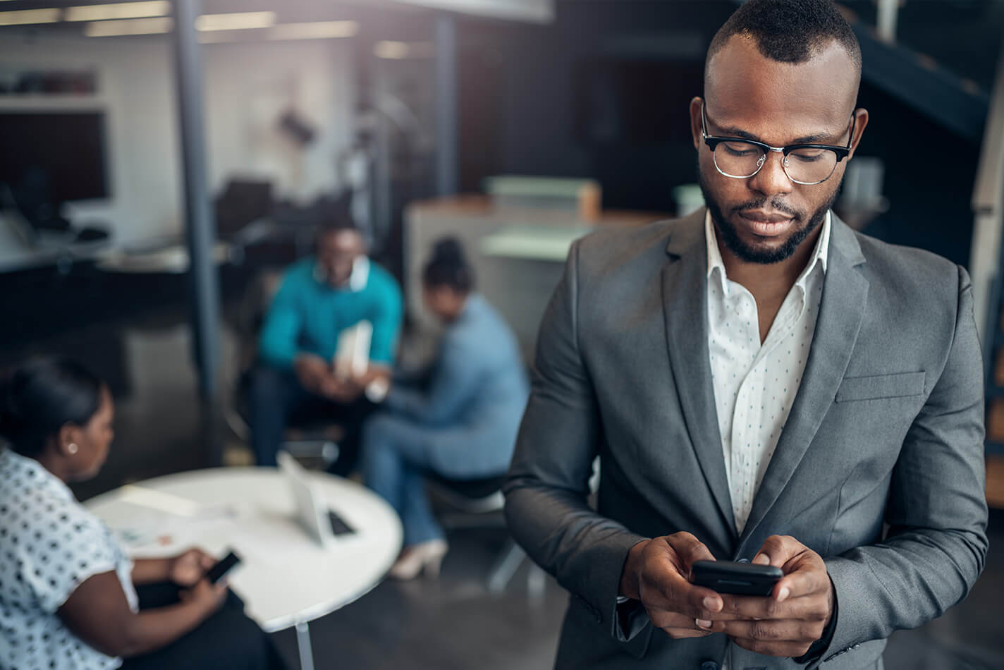 Person checking vector occupant app on phone