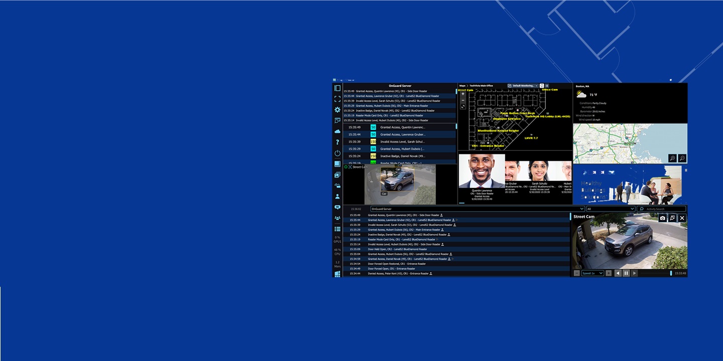 Experience a comprehensive surveillance dashboard featuring real-time video feeds, event notifications, and interactive mapping. Ideal for security operations and centralized monitoring systems.