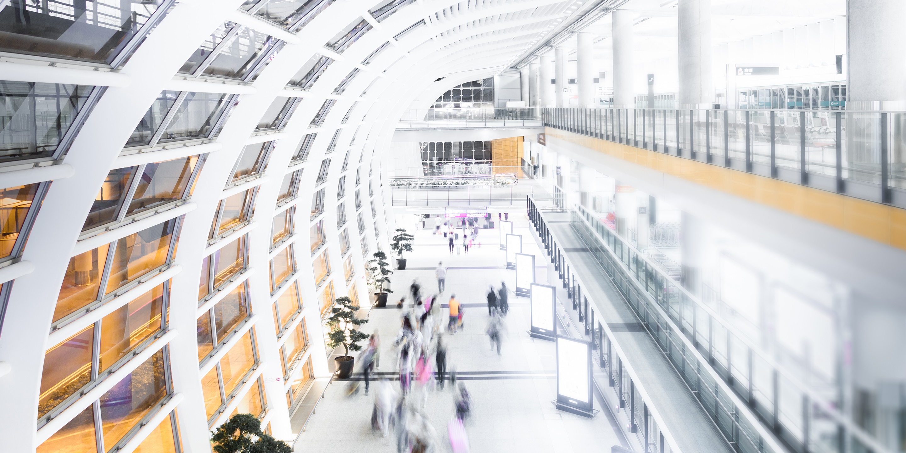 Large building busy with people