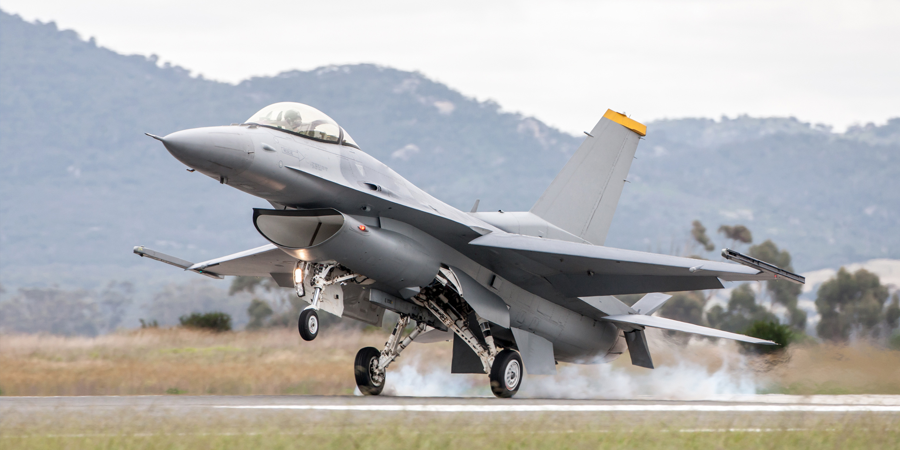 Military jet landing