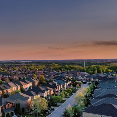 Supra ariel view of a residential neighborhood
