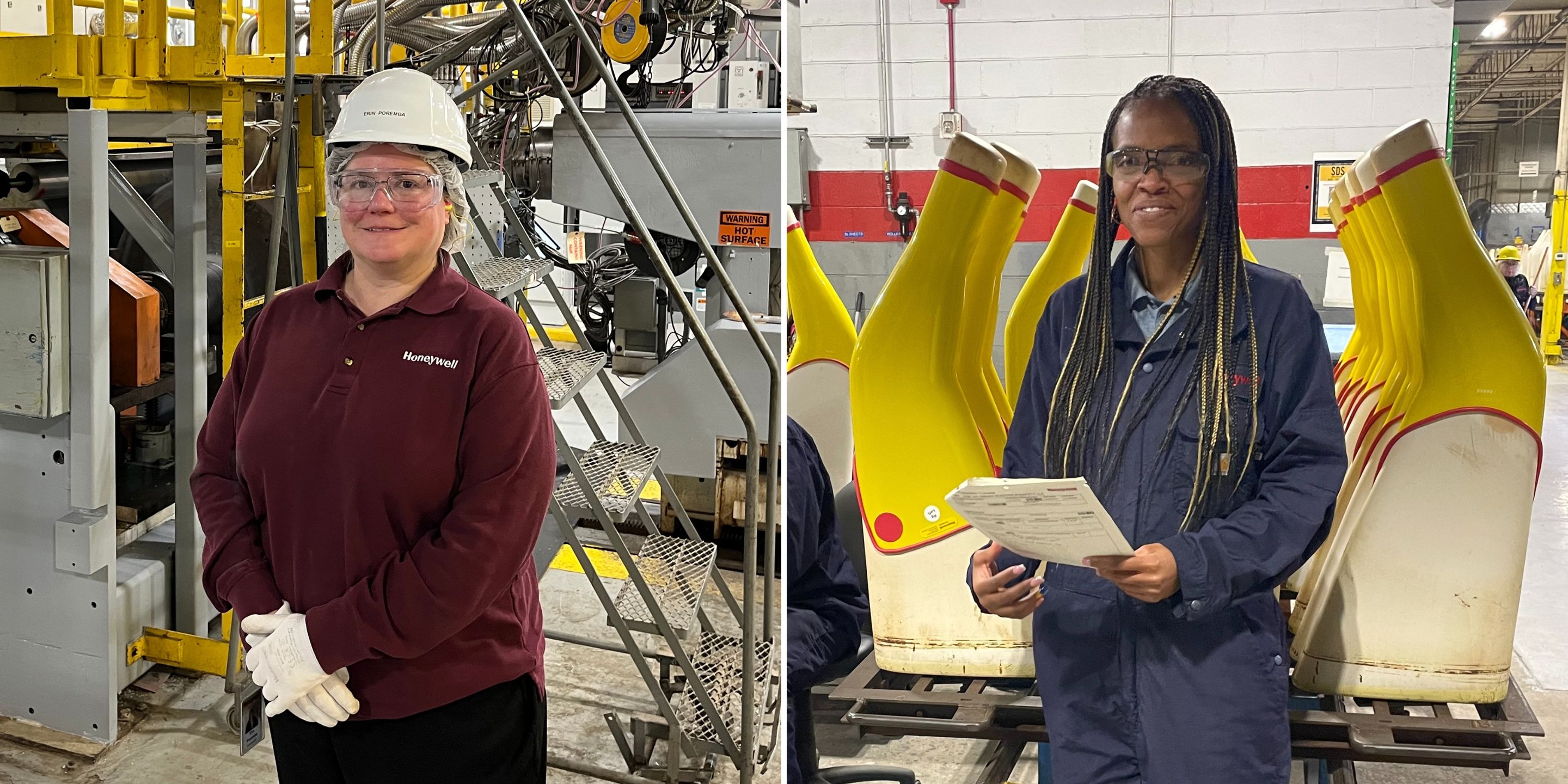 Erin Poremba and Alexis Major, Honeywell manufacturing leaders who were recognized as 2024 Women MAKE Awards honorees. 