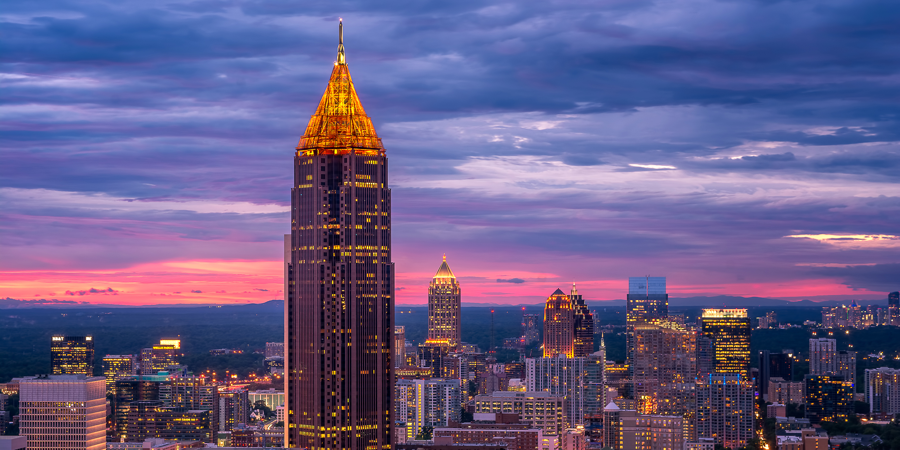 atlanta skyline at sunset